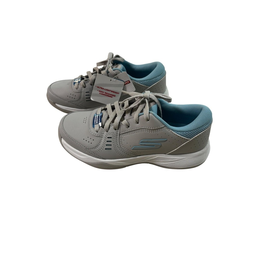 Skechers Viper Court Smash Pickleball Shoes Womens Size 6 Gray Blue Athletic